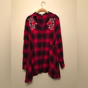 Vintage America Blues | Red & Black Long-Sleeve Plaid Shirt
